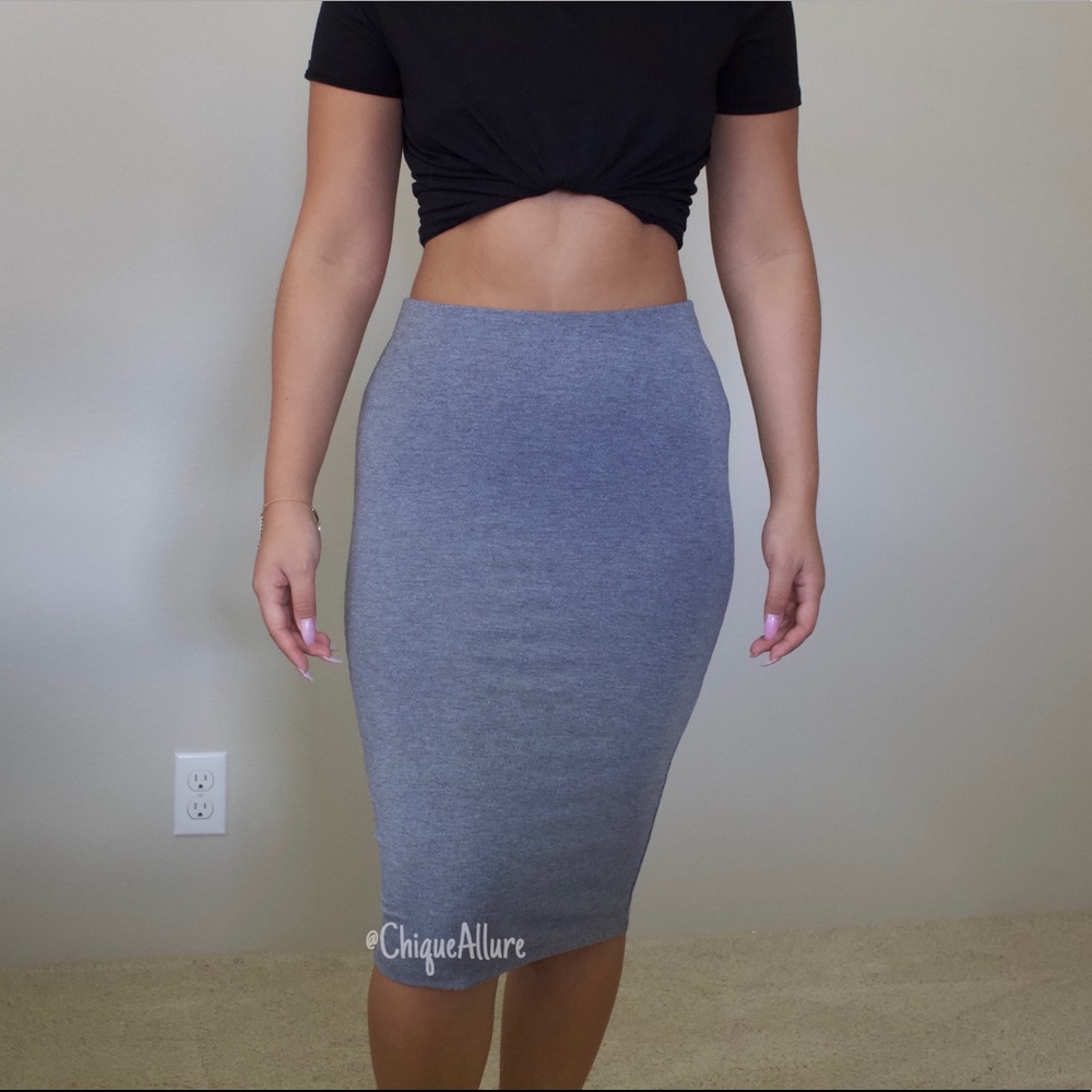 Grey Pencil skirt